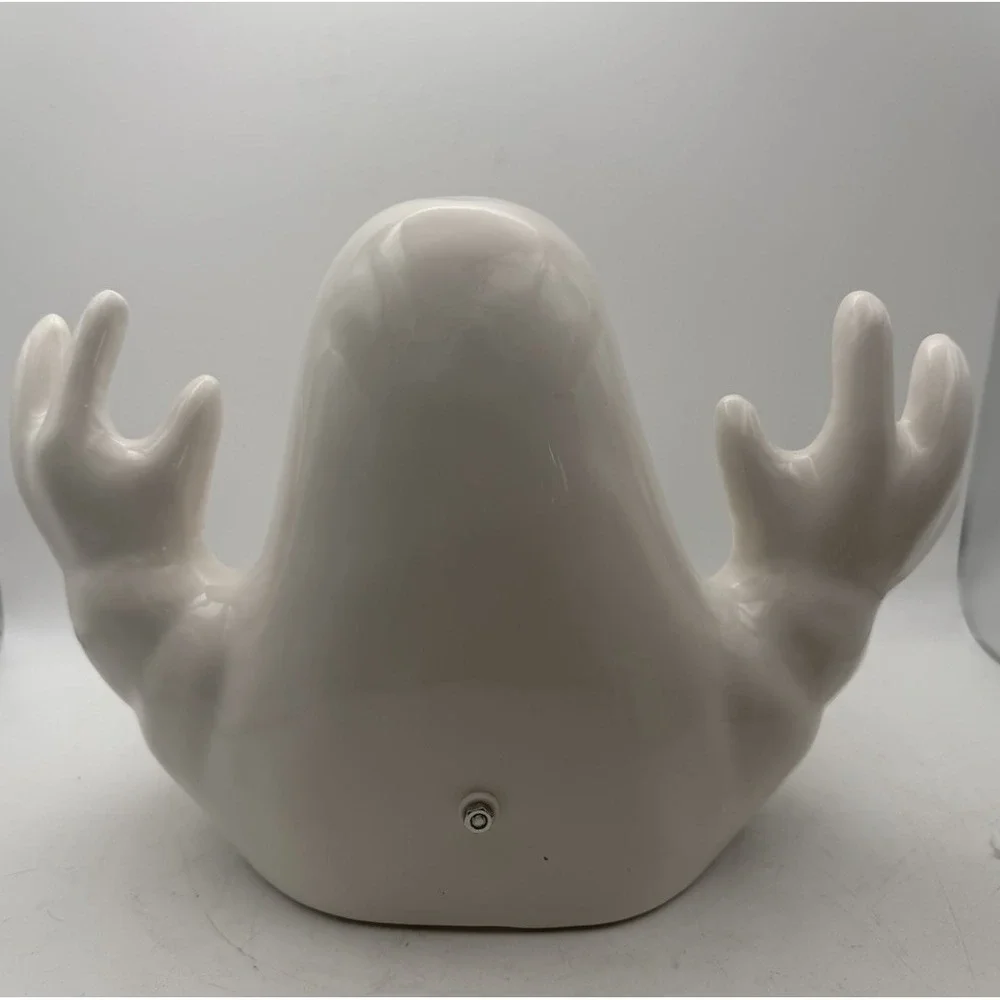 Vintage NCS 1993 Halloween Ghost Ceramic Light Up Figurine Box Tested Works